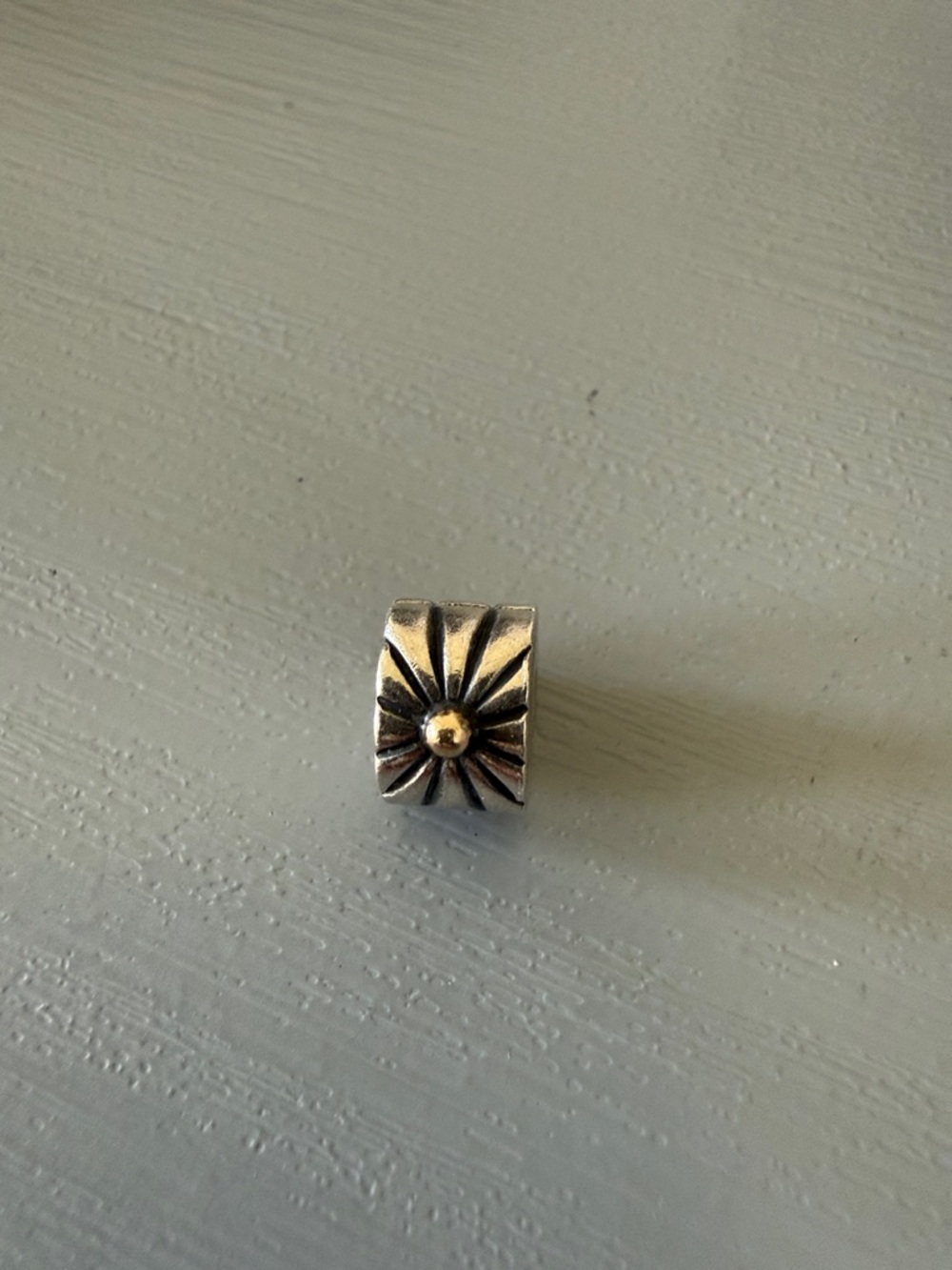 Pandora Sunburst Clip Charm Retired Sterling Silver & 14k Gold Accents - Picture 6 of 7